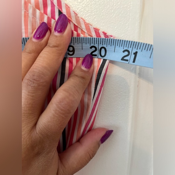 Calvin Klein tie front maxi dress. Size 10. pink with stripes. Sleeveless. - Picture 5 of 7